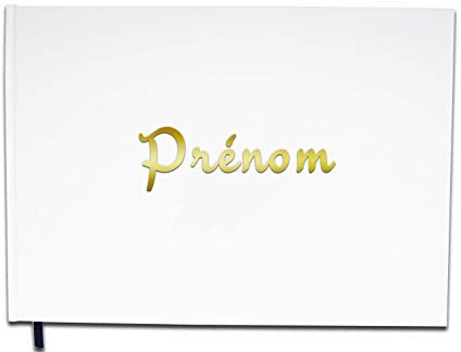 UTTSCHEID Livre d'or Prénom personnalisé - Anniversaire, Souvenir, Cadeau - Lettres chromées ou dorées - 100 Pages - Qualité Premium - Blanc Pur