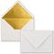Kuverts Weiß - 200 Stück - Brief-Umschläge DIN C6-114 x 162 mm - 11,4 x 16,2 cm - Naßklebung - matte Oberfläche & Gold-Metallic Fütterung - ohne Fenster - für Einladungen