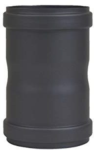 LANZZAS Pelletrohr Verbindungsstück - Durchmesser 80 mm - Farbe: schwarz - mit zwei Muffen, zum Verbinden von Pelletrohren