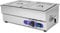 vertes Bain Marie Chauffe Plat électrique Professionnel 1500W en INOX (INCL. 2X 1/2 GN Récipient avec Couvercle pour 2X 6L, Robinet de Vidange, Température 50 à 200°C, Pieds en Caoutchouc)