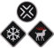 3er-Set Patches gestickt/Hirsch Schneeflocke Kreuz Winter Erwachsene/Patch Aufbügler Aufnäher Abzeichen Flicken Bügelflicken zum aufbügeln aufnähen auf Kleidung Jacke COH (Set 3)