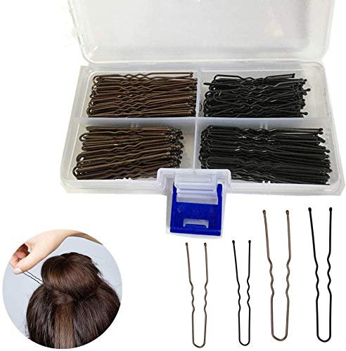 300 pièces épingle à cheveux U pinces à cheveux avec Boîte, pinces à chignon Métal Bobby Pins pour tous types de cheveux