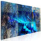 decomonkey Bilder Abstrakt 150x50 cm 1 Teilig Leinwandbilder Bild auf Leinwand Vlies Wandbild Kunstdruck Wanddeko Wand Wohnzimmer Wanddekoration Deko Modern blau