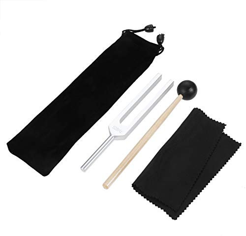 DRELD 528Hz Stimmgabel mit Silikonhammer und Samtbeutel für DNA Heilung, Klangtherapie, Perfekte Heilung, Musikinstrument, Balancing, Heiler, Vibration, Aluminiumlegierung Stimmgabel Health Tool Set