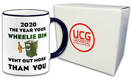 2020 The Year Your Wheelie Bin Went Out More Than You Funny Mug -Dark Blue Rim