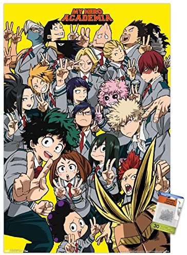 Trends International My Hero Academia – Selfie-Wandposter mit Pinnnadeln, 56,8 x 86,4 cm