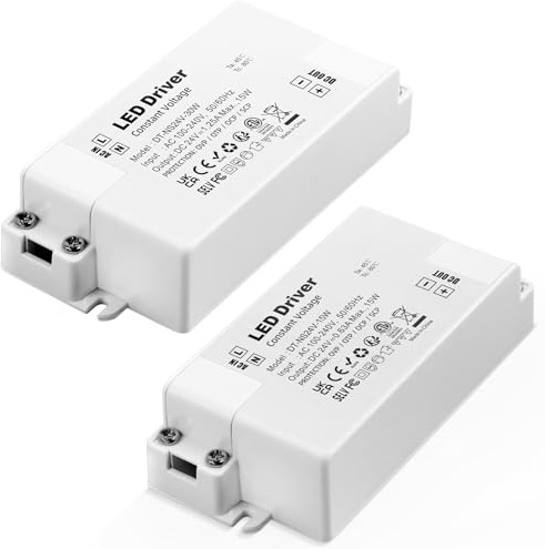 REYLAX LED Trafo 24V 15W, LED Treiber 630mA Netzteil Trafo 230V auf 24V Transformator AC zu DC Schalt Niedervolttrafo, Konstantspannungs Driver für Led Beleuchtungen, 2er Pack
