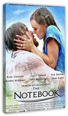 Film-Leinwand-Poster, Motiv: The Notebook, Schlafzimmer, Dekoration, Sport, Landschaft, Büro, Raumdekoration, Geschenk, 30 x 45 cm, Rahmen