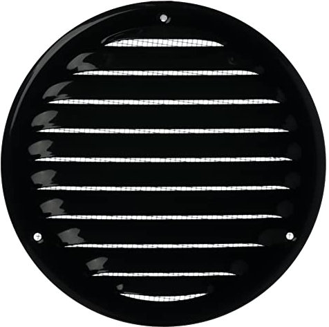 Ø 125mm Noir Métal Grille de Ventilation - Grille D'aération avec Moustiquaire