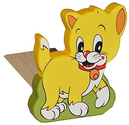 alles-meine.de GmbH Türstopper/Fensterstopper/Unterlegkeil - aus Holz - Katze - Türkeil/Klemmschutz/Türpuffer/Holztürstopper - Kinderzimmer - Tür - für Kinder/Jungen ..
