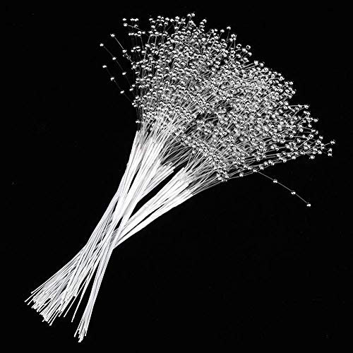 Jieddey Bouquet da Sposa,Bastoncini di Perle 50 PCS Spray di Perle Steli di Perle Spray di Fiori per la Casa di Nozze Decorazione di Feste Artigianato Argento 10 Pollici