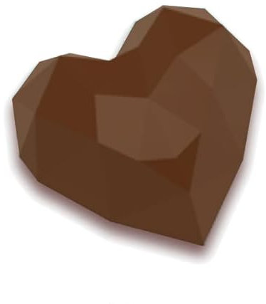 Stampo per cioccolato in policarbonato CUORE DIAMANTATO
