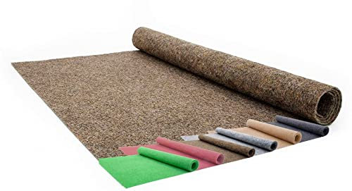 Madeinnature - Moquette da esterno – Imitazione erba sintetica in rotolo economico – Tappetini per esterni per terrazza, balcone, piscina, … dimensioni e colori a scelta (7,5 x 2 m marrone)