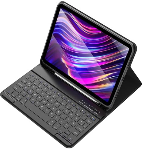 aMZCaSE Tastatur Hülle für iPad Air 11 Zoll 2026 2025 2024 (M4/M3/M2),Air 5 und 4 Gen 10,9 2022/2020,Pro 11 1/2/3/4 Gen,Magnetisch Abnehmbare Tastatur hülle mit Stifthalter mit Stifthalte