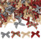 BETESSIN 100 Stücke Mini Weihnachtsschleifen Vintage Kariert Weihnachten Schleifen Christbaum Bogen Weihnachtsbaumschmuck Weihnachtsdeko Homedeko DIY Handwerk