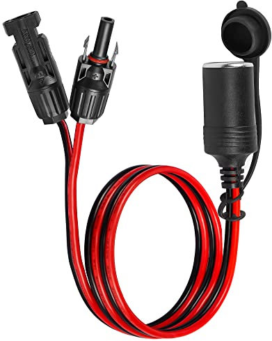 GELRHONR Solar Panel Connector to Cigarette Lighter Socket Adapter Cable 12AWG,for Solar Panel RV Portable Power Station Solar Generator-1M/3.2Ft