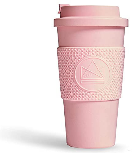 Neon Kactus Insulated Coffee Cup | Reusable Coffee Cup with Silicone Seal & Sleeve | Leakproof Travel Mug for Hot and Cold Drinks | Double Walled, Food Grade, Dishwasher-Safe | Pink Flamingo, 20oz