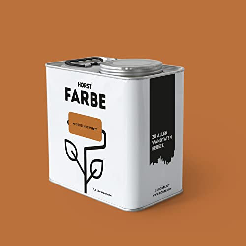 HORST Wandfarbe Aprikosenkern 10L - Hochwertige Innen-Farbe - Hohe Deckkraft & Schnelltrocknend - Geruchsneutral - Spritz- & Tropffrei - 100% Natürlich - Orange