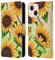 Head Case Designs Sunflower Organic Florals Leather Wallet Case Compatible With Apple iPhone 13 Mini