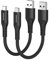 Maxonar USB C Cable Short 15cm/0.15M 2Pack 10Gbps Data USB3.2 Gen2 Type C Android Auto Cable QC3.0 3.1A USB A to C Fast Charge for Samsung Note20 Galaxy S24/S23/S22 Z Flip5 Tab S9 Pixel 9 Black