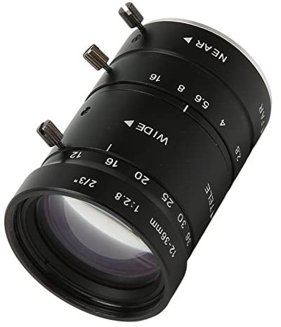 Obiettivo Zoom con Attacco C da 12-36 Mm, Obiettivo per Microscopio con Messa a Fuoco Manuale da 8 MP F2.8 da 2/3 Pollici per Macchinari e Attrezzature, Ispezione Industriale,