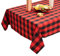 Tischdecke 140x240 - Robustes Tischtuch aus Baumwolle - Hochwertige Tischdecke rot kariert - Table Cloth - Waschbare Stofftischdecke mit 220g/m²