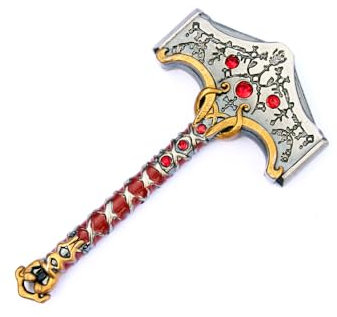 COSPLAY KINGDOM Metal Keychain God of War Thor Hammer Mjölnir Keyring, Bronze, One size