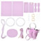 WADORN DIY Beuteltaschen-Herstellungsset Aus PU-Leder, Selbstgemachte Handtaschen-Herstellungsmaterialien, Kunsthandwerk, Umhängetaschen, Nähen, Sämtliches Zubehör, DIY-Taschen, 14x10.5x15 cm, Lila