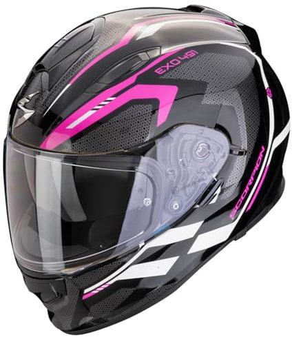 Scorpion Exo 491 Kripta Noir Rose | Casque de Moto intégral avec visière Solaire | Unisexe Homme et Femme homologués ECE 22.06 Homologué ECE 22.06 (S)