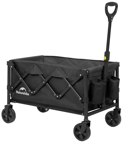 Naturehike 𝐁𝐨𝐥𝐥𝐞𝐫𝐰𝐚𝐠𝐞𝐧 𝐅𝐚𝐥𝐭𝐛𝐚𝐫 mit 𝐁𝐫𝐞𝐦𝐬𝐞𝐧 Handwagen für Breite Reifen Alle Gelände Zusammenklappbar, Keine Montage erforderlich