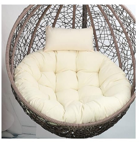 Yahbrra Kissen für Hängesessel Outdoor, Hängekorb Kissen, Ersatzpolster für Hängesessel, Sitzkissen Polster für Hängesessel (Color : Beige, Size : 105size (Diameter: 90cm))