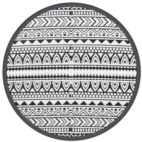 vidaXL Outdoor-Teppich ARAKIL Schwarz Ø160 cm PP
