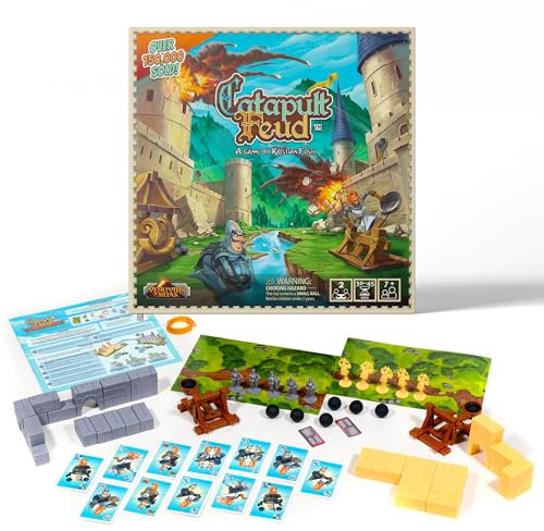 Vesuvius Media Catapult Feud – Das actiongeladene Katapult-Spiel für die ganze Familie! Baue Deine Burg, starte das Katapult und besiege deinen Gegner | Spiel auf Englisch.