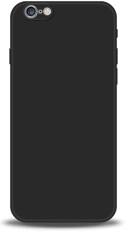 WUACYEAMING Compatible avec Coque iPhone 6/6S avec Protection de l'appareil Photo Coque en Silicone Liquide Résistant aux Rayures Antidérapant Antichoc Fine en TPU-Noir