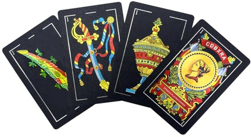 Naipes españoles, cartas originales, baraja de Briscas, cartas mexicanas de Puerto Rico (negro x 1)