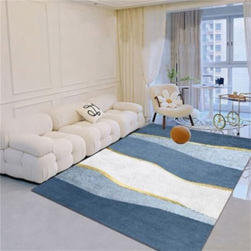 ROSURUG Hundedecke Teppich Günstig Babyzimmer Deko Wohnzimmer dekorative Teppich Farbe Muster Design bequem weich pflegeleicht Teppich Mädchen Kinderzimmer(blau 180X250cm)