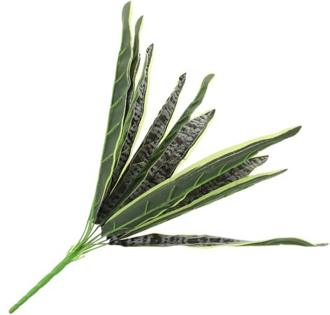 RORPOIR Simulated Tiger Orchid Potted Plant Fake Bonsai Faux Plant Faux Sansevieria Plant Sansevieria Potted Plants Fake Spider Plant Fake Snake Plant Faux Snake Plant Decor Glue Leaves