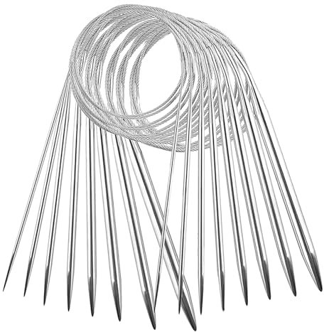 Metall Rundstricknadel 100CM,8 Stück Edelstahl Rundstricknadeln Set,Metall Stricknadeln Rundstricknadel für Anfänger,2mm/2,5mm/3,5mm/4mm/4,5mm/5mm/7mm/8mm für Tücher Schals Pullover