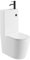 Go Bathrooms 2 in 1 Toilet & Sink Includes Black Cistern Button & Soft Close Toilet Seat Two Piece Ceramic Rimless Toilet & Basin Space Saver