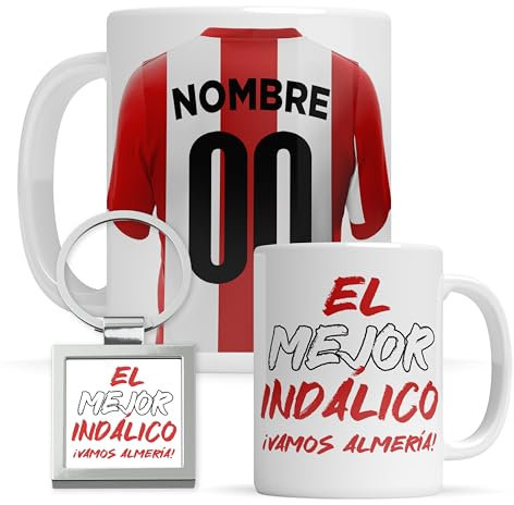 Taza personalizada Almería - Regalo Original para aficionados del Futol - Personaliza tu taza de desayuno - Taza de Desayuno café