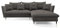 DomoHome Ecksofa Glam mit Schlaffunktion, Freistehend, Ottomane und Goldenen Füßen – Samtsofa im Glamour-Stil für Ihr Wohnzimmer, mit Zierkissen, 258x167x91cm, Rechte Seite DUNKELGRAU