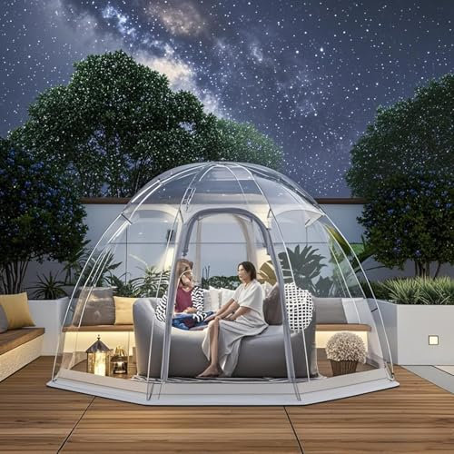 Klares Gartendomzelt für Camping Pop-up Transparentes Kuppelzelt für Terrassenessen, Outdoor-Lounge und Nutzung im Minihaus(A(Gray),Large)