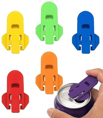 CAN TAB TABPORT - 6 Pack Metal Soda & Beer Can Opener, Handheld Bottle Cap Lefteur | Compact Drink Tool, Stainless Steel Opener, Quick Access Remover p