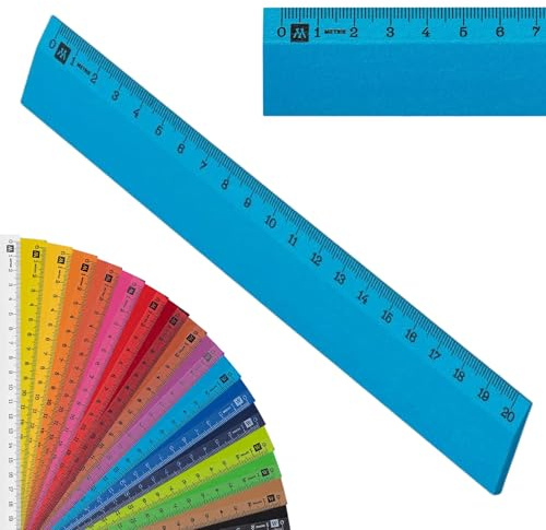 Metrie™ Lineal 20 cm – Holzlineal | Hellblau | Klein & Handlich | Für Grundschule, Schule & Büro, Zeichnen, Handwerker, DIY | Hergestellt In Der EU | 1 Stück | SCHOLAR