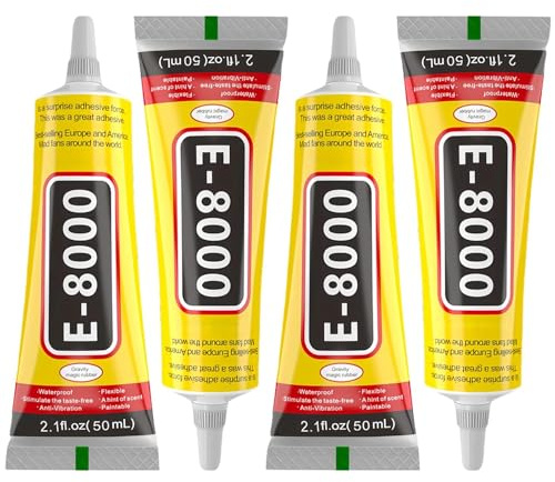 Bonding Agent E8000 - Super agente legante trasparente per telefono, gioielli, vetro, legno, metallo, tessuto (confezione da 15 mlx3), soluzione adesiva multifunzionale, 4 pezzi