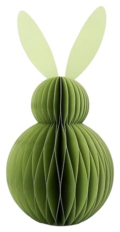 Logbuch-Verlag Honeycomb Hase grün 30 cm – große Osterdeko aus Papier – Deko-Hase zum Aufstellen oder Hängen – Frühlingsdeko – 1 Stück