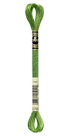 DMC 317W-E703 Light Effects Polyster Embroidery Floss, 8.7-Yard, Light Green Emerald