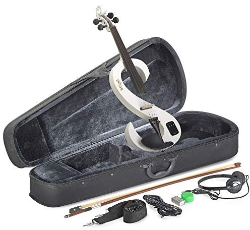 Stagg EVN 4/4 WH E-Violine Outfit weiß