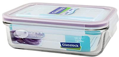 Glasslock 715ml luftdichte Frischhaltedose aus gehärtetem Glas mit Clip-Verschlussdeckel, geeignet für die Mikrowelle, Spülmaschine, Tiefkühler, BPA-frei, Lebensmittelbehälter.