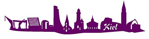 skyline4u Kiel Aufkleber Kiel Skyline viele Farben in 8 Größen und 25 Farben (15x3cm violett)